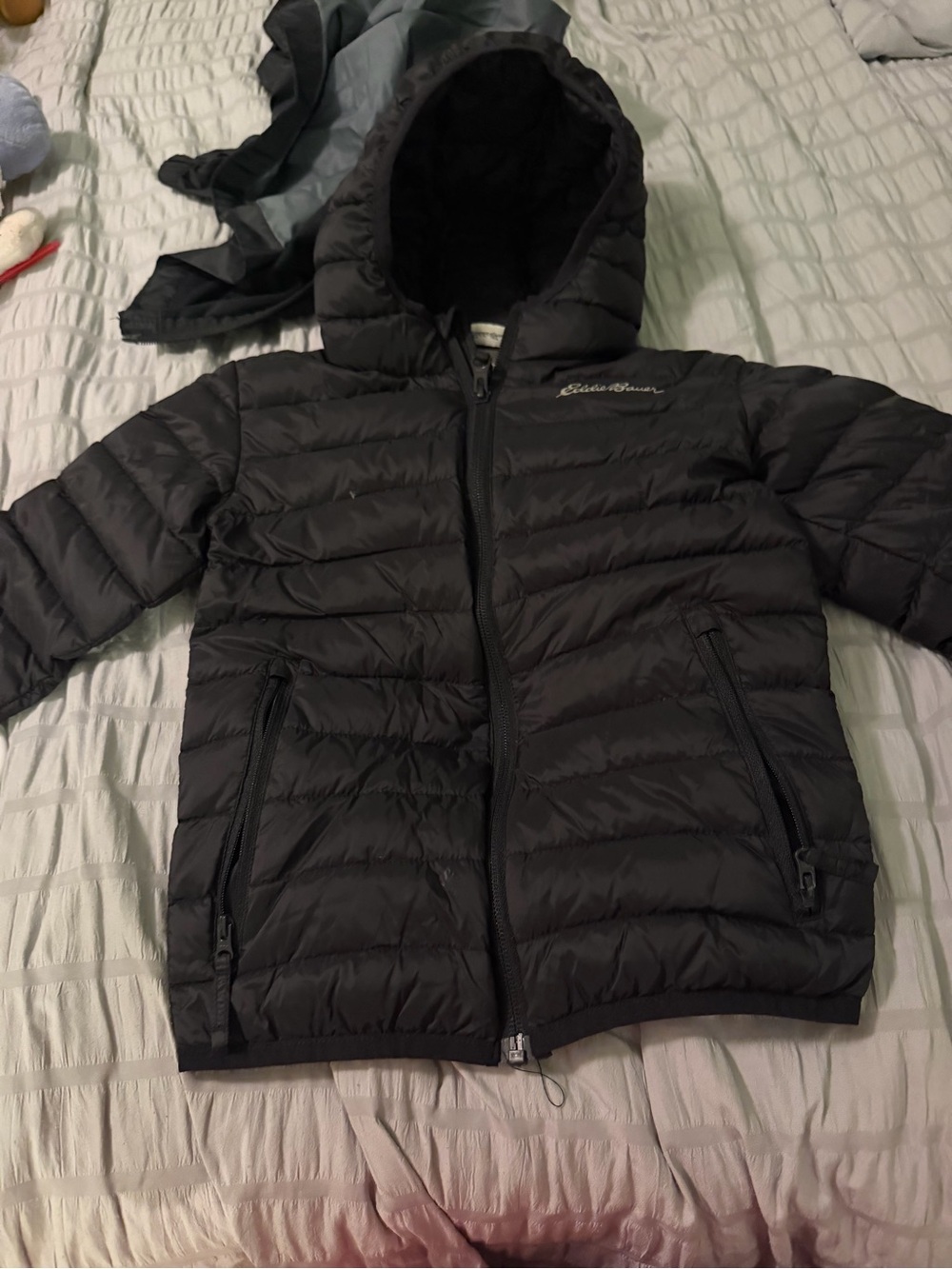 Eddie Bauer Kids Black Hooded Puffer Jacket